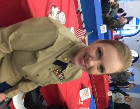 Marine Ranger Cera Benbow spoke to students at Village Elementary.